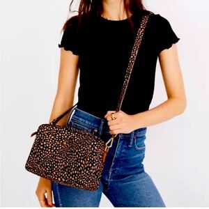 Madewell Large Transport Camera Bag in Dotted Calf Hair - NWT